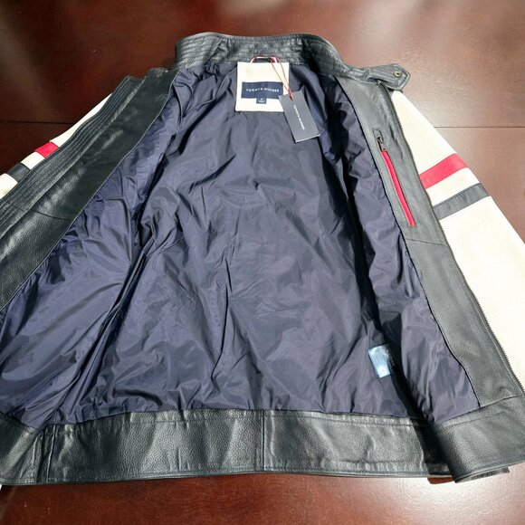 Tommy Hilfiger Classic Leather Moto Jacket - Picture 11 of 14